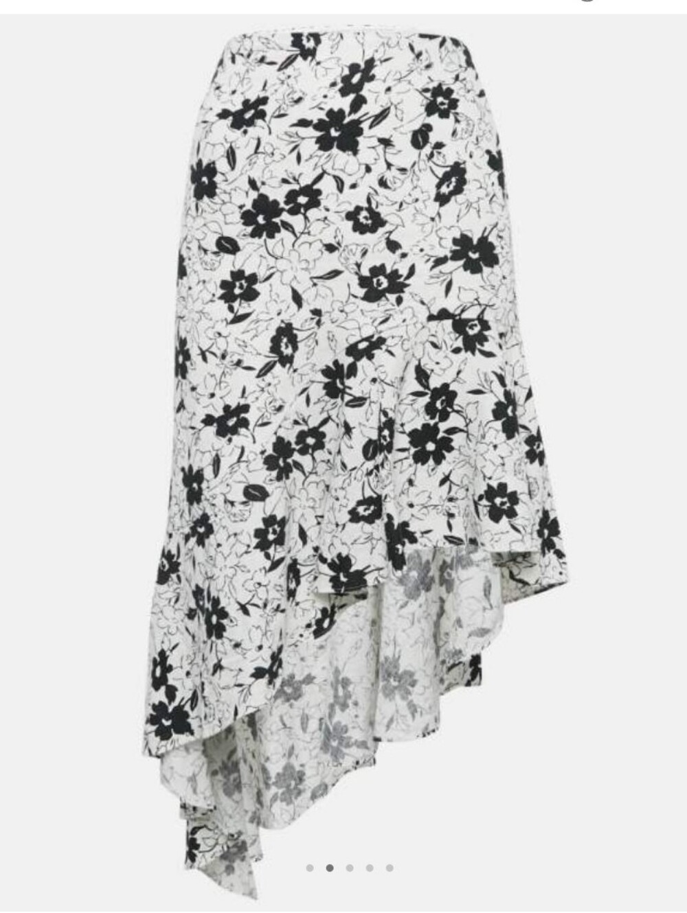 Floral Ruffled Asymmetrical Linen Skirt Polo Ralph Lauren Sz 6 NWOT